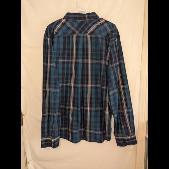 Levis Men Button Up Shirt XL Blue Plaid Logo Pockets Long Sleeve Collar - Picture 5 of 5